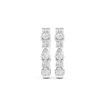 Pear & Princess Cut Lab Grown Diamond Hoop & Huggie Earrings