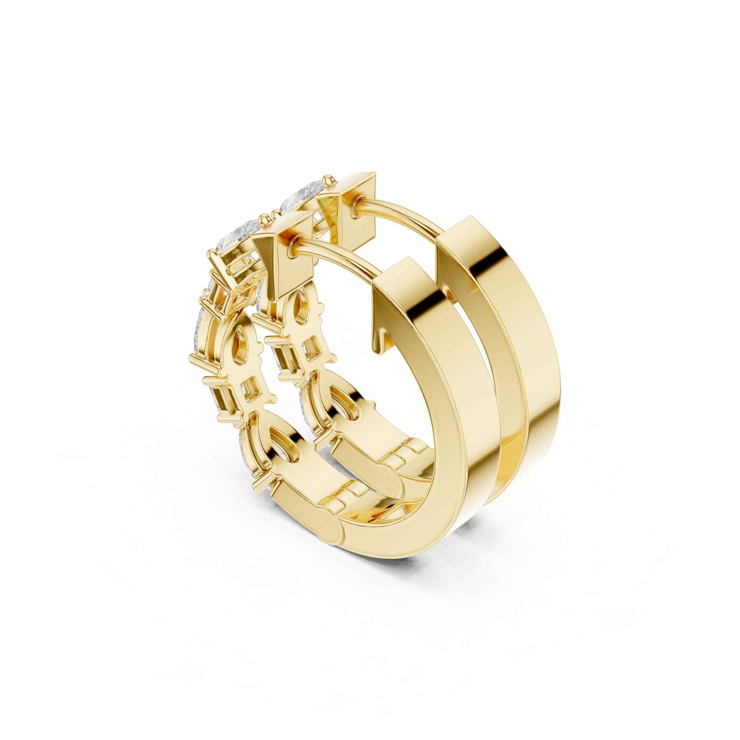 Pear & Princess Cut Lab Grown Diamond Hoop & Huggie Earrings