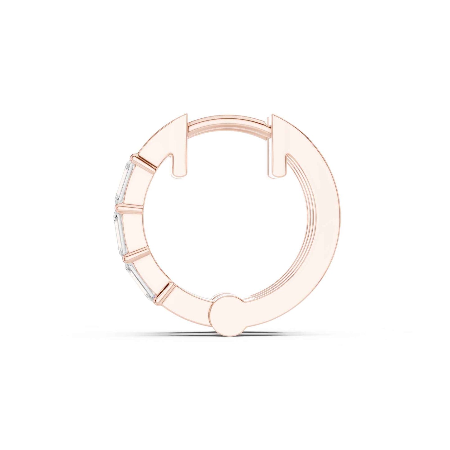 Emerald Cut Lab Grown Diamond Hoop & Huggie Earrings