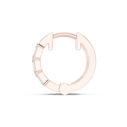 Emerald Cut Lab Grown Diamond Hoop & Huggie Earrings