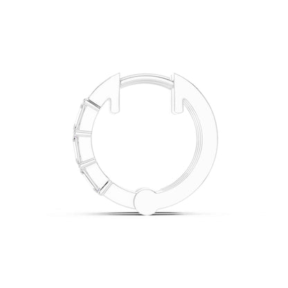 Emerald Cut Lab Grown Diamond Hoop & Huggie Earrings