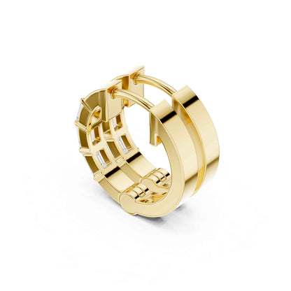 Emerald Cut Lab Grown Diamond Hoop & Huggie Earrings