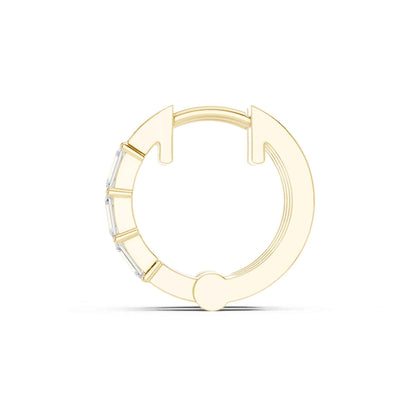 Emerald Cut Lab Grown Diamond Hoop & Huggie Earrings