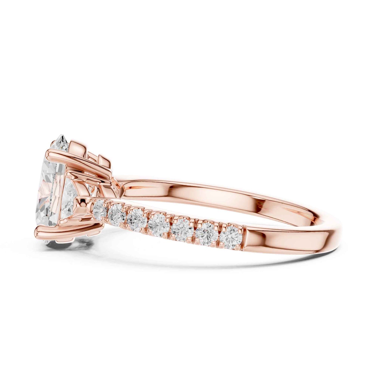1.5 Carat Classic Oval Lab Grown Diamond Proposal Ring with Pavé Band