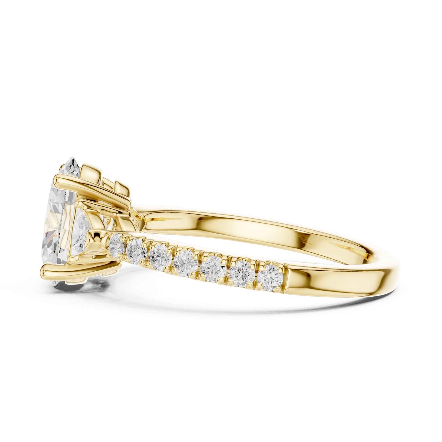 1.5 Carat Classic Oval Lab Grown Diamond Proposal Ring with Pavé Band