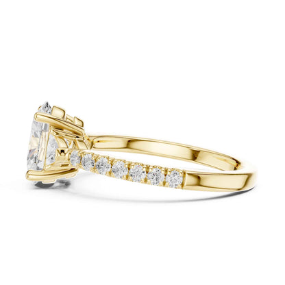 1.5 Carat Classic Oval Lab Grown Diamond Proposal Ring with Pavé Band