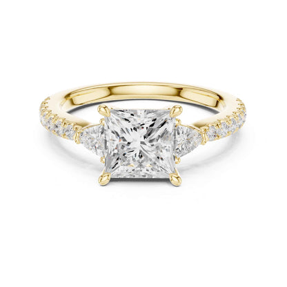 1.5 Carat Princess Lab Grown Diamond Engagement Ring with Side Stones