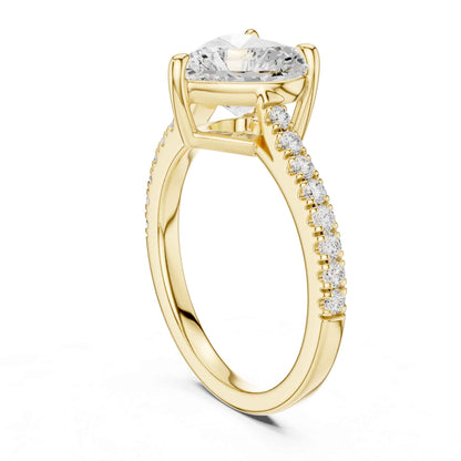2 Carat Heart Shaped Lab Grown Diamond Pavé Engagement Ring