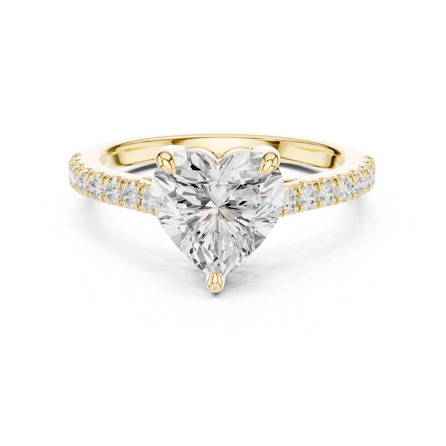 2 Carat Heart Shaped Lab Grown Diamond Pavé Engagement Ring