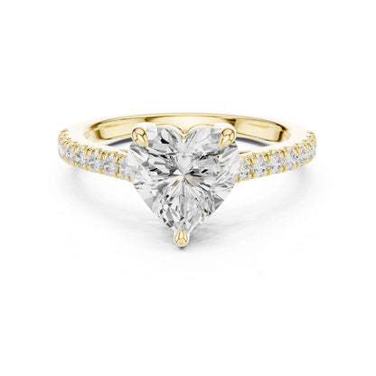 2 Carat Heart Shaped Lab Grown Diamond Pavé Engagement Ring