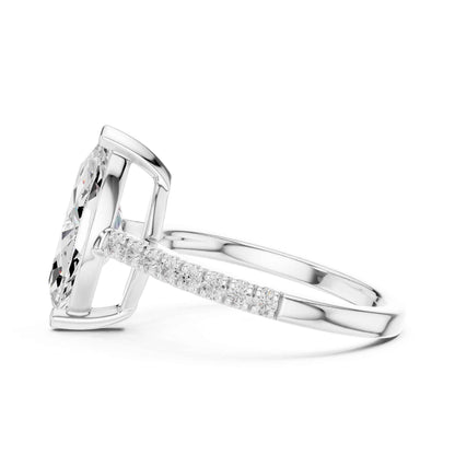 2 Carat Marquise Lab Grown Diamond Pavé Engagement Ring