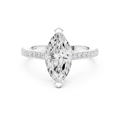 2 Carat Marquise Lab Grown Diamond Pavé Engagement Ring