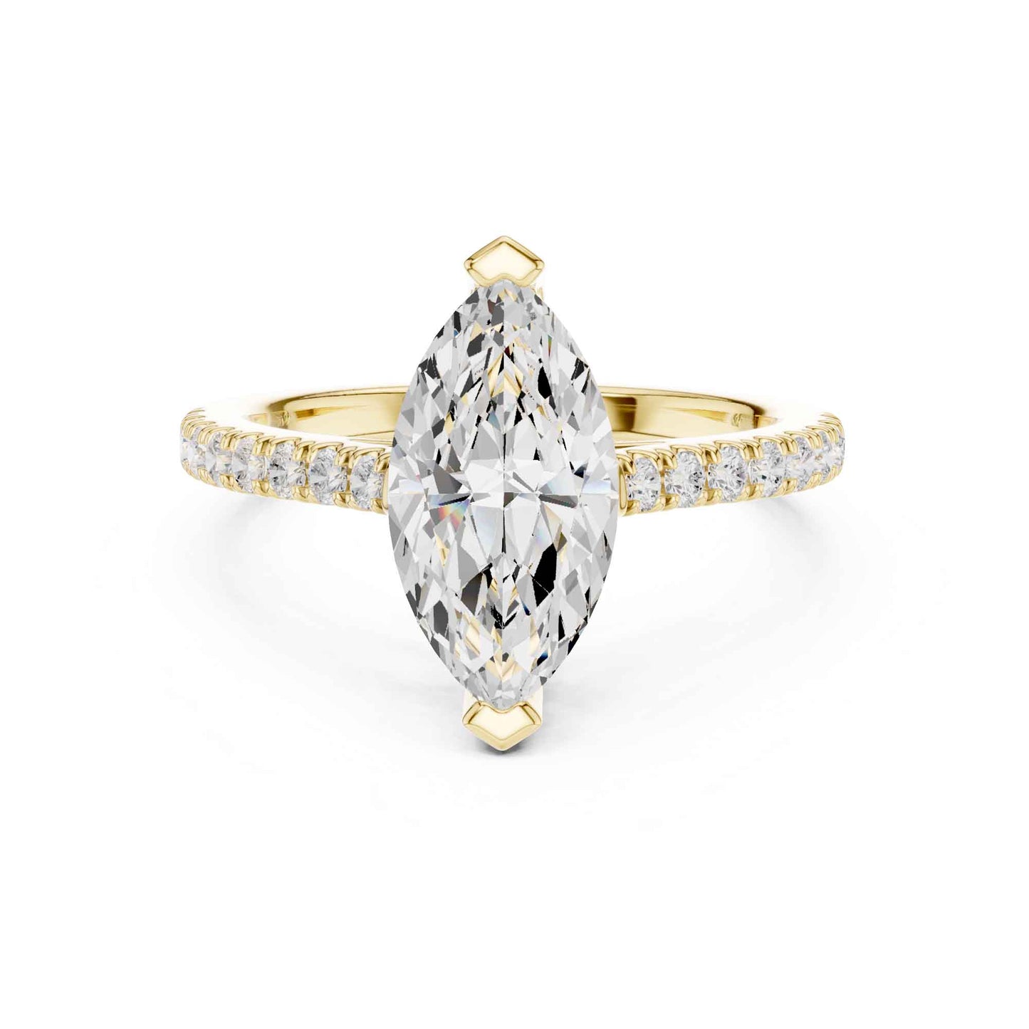 2 Carat Marquise Lab Grown Diamond Pavé Engagement Ring