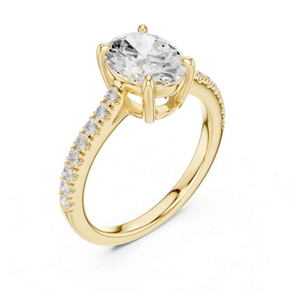 2 Carat Oval Lab Grown Diamond Pavé Engagement Ring