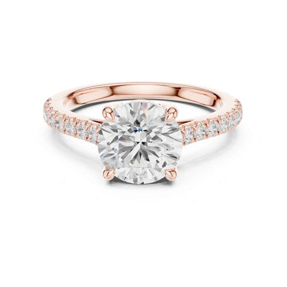 2 Carat Round Lab Grown Diamond Pavé Engagement Ring