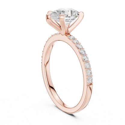 2 Carat Pear Cut Lab Grown Diamond Pavé Engagement Ring