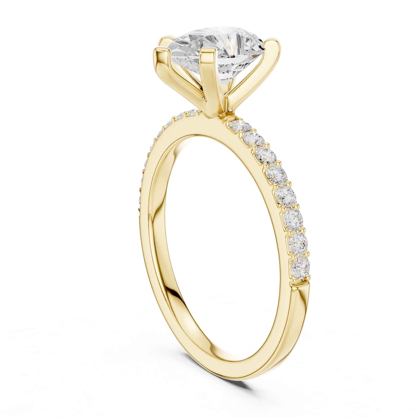 2 Carat Pear Cut Lab Grown Diamond Pavé Engagement Ring