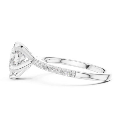 2 Carat Pear Cut Lab Grown Diamond Pavé Engagement Ring