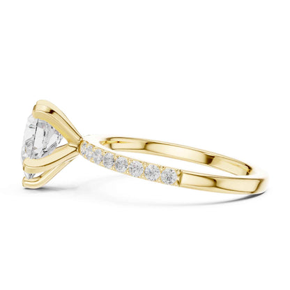 2 Carat Pear Cut Lab Grown Diamond Pavé Engagement Ring