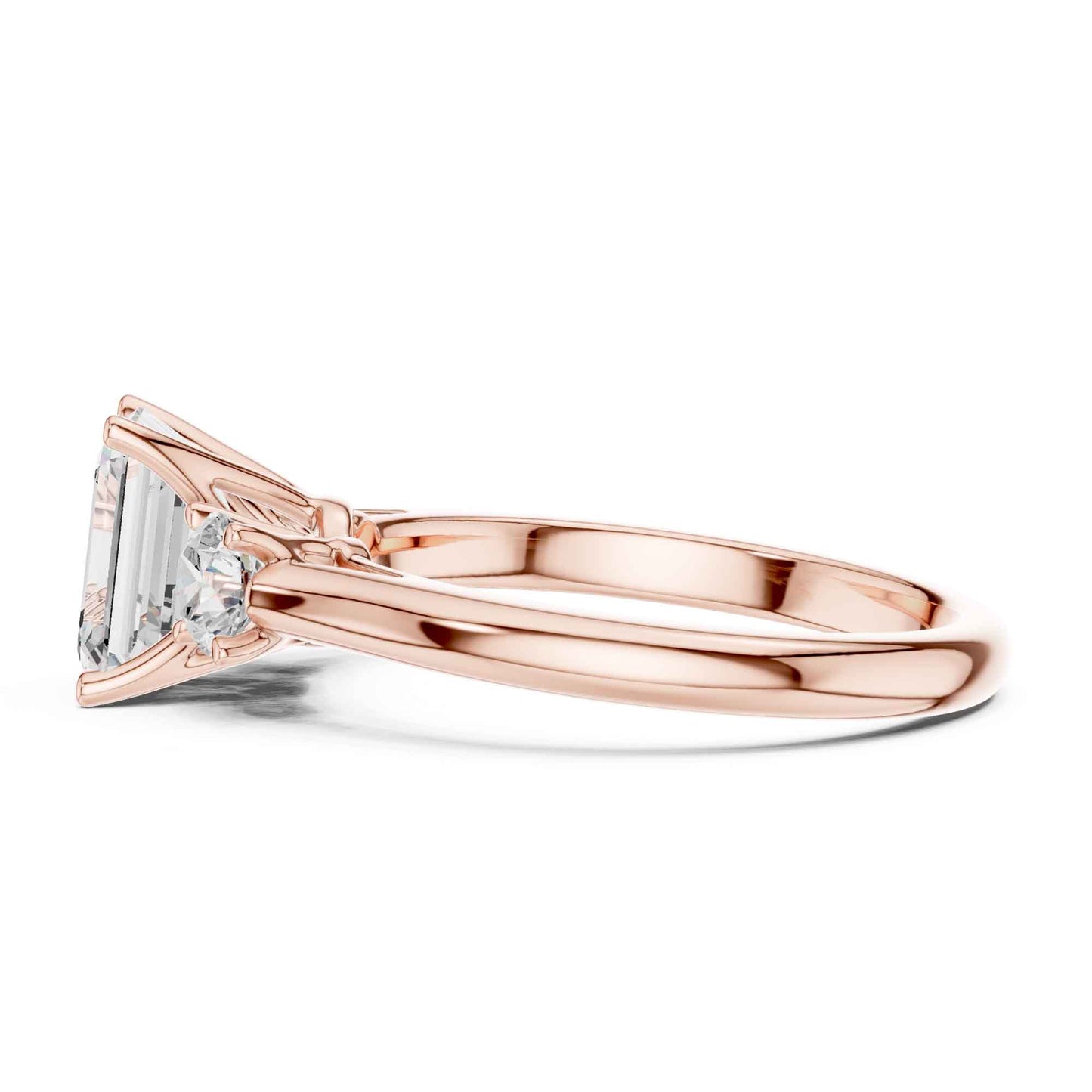 1.5 Carat Elegant Emerald Cut Diamond Three Stone Ring