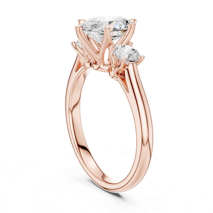 1.5 Carat Oval Shape Diamond Ring with Side Brilliant Diamonds