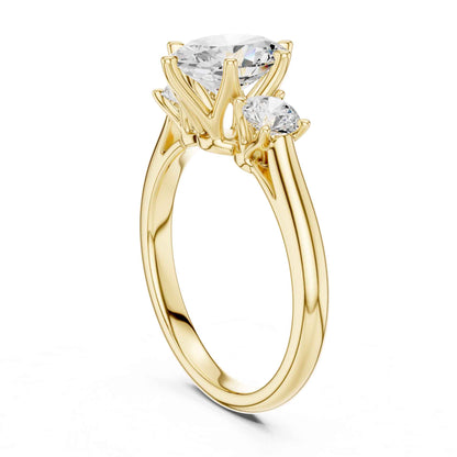 1.5 Carat Oval Shape Diamond Ring with Side Brilliant Diamonds