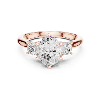 1.5 Carat Oval Shape Diamond Ring with Side Brilliant Diamonds