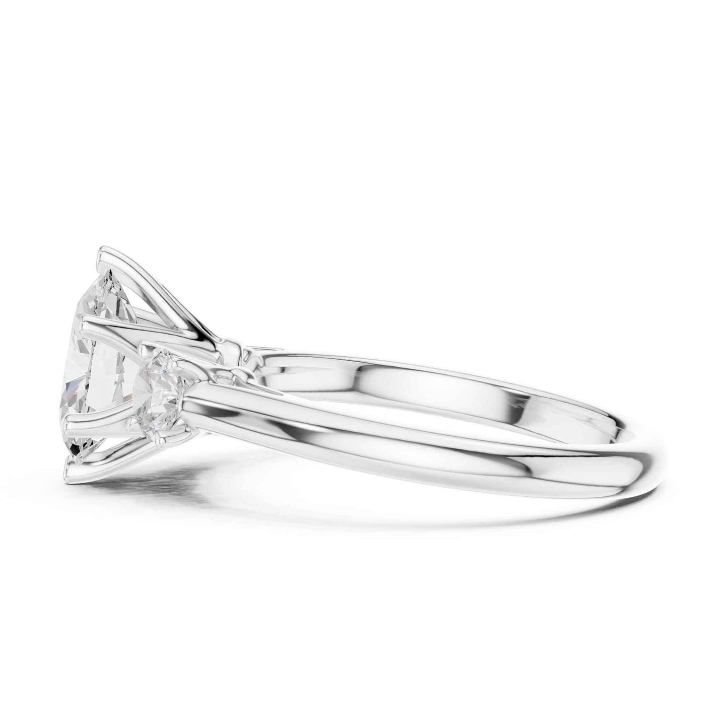 1.5 Carat Oval Shape Diamond Ring with Side Brilliant Diamonds