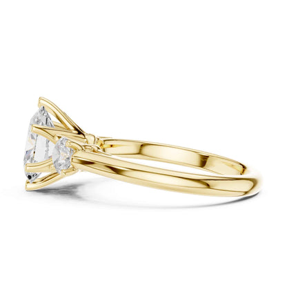 1.5 Carat Oval Shape Diamond Ring with Side Brilliant Diamonds