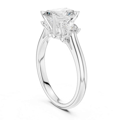 1.5 Radiant Cut Diamond Three Stone Engagement Ring