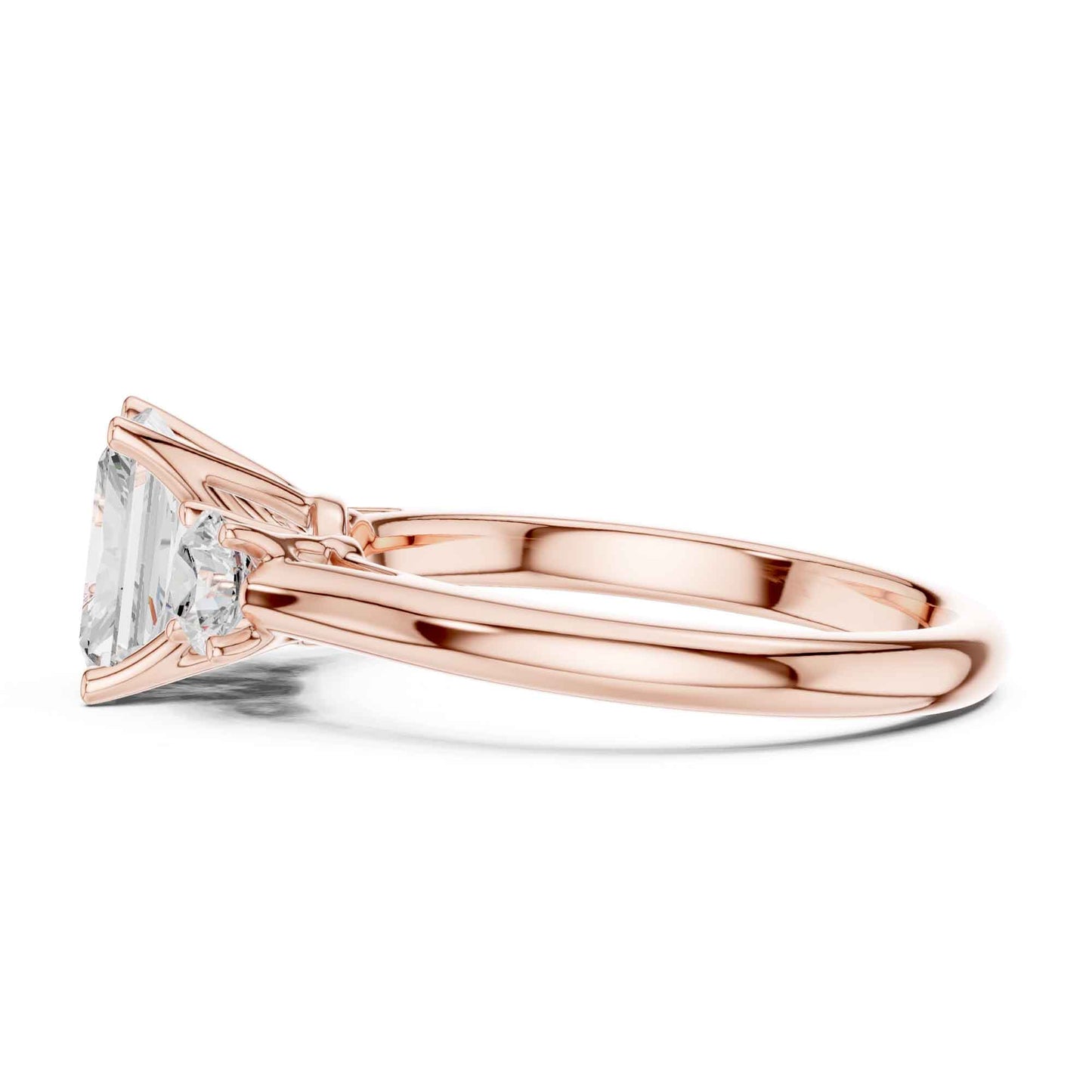 1.5 Radiant Cut Diamond Three Stone Engagement Ring