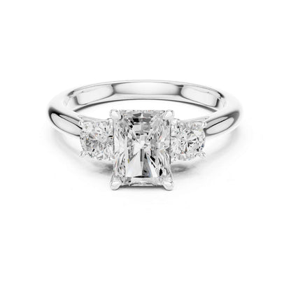1.5 Radiant Cut Diamond Three Stone Engagement Ring