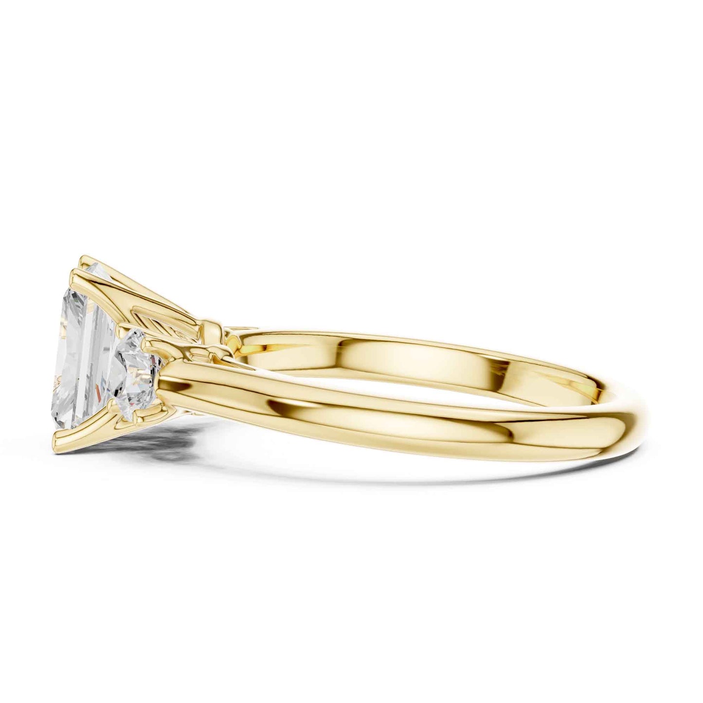 1.5 Radiant Cut Diamond Three Stone Engagement Ring