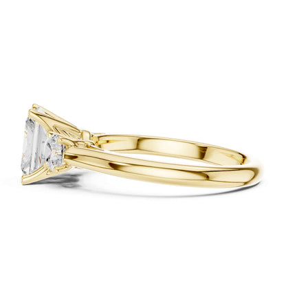 1.5 Radiant Cut Diamond Three Stone Engagement Ring