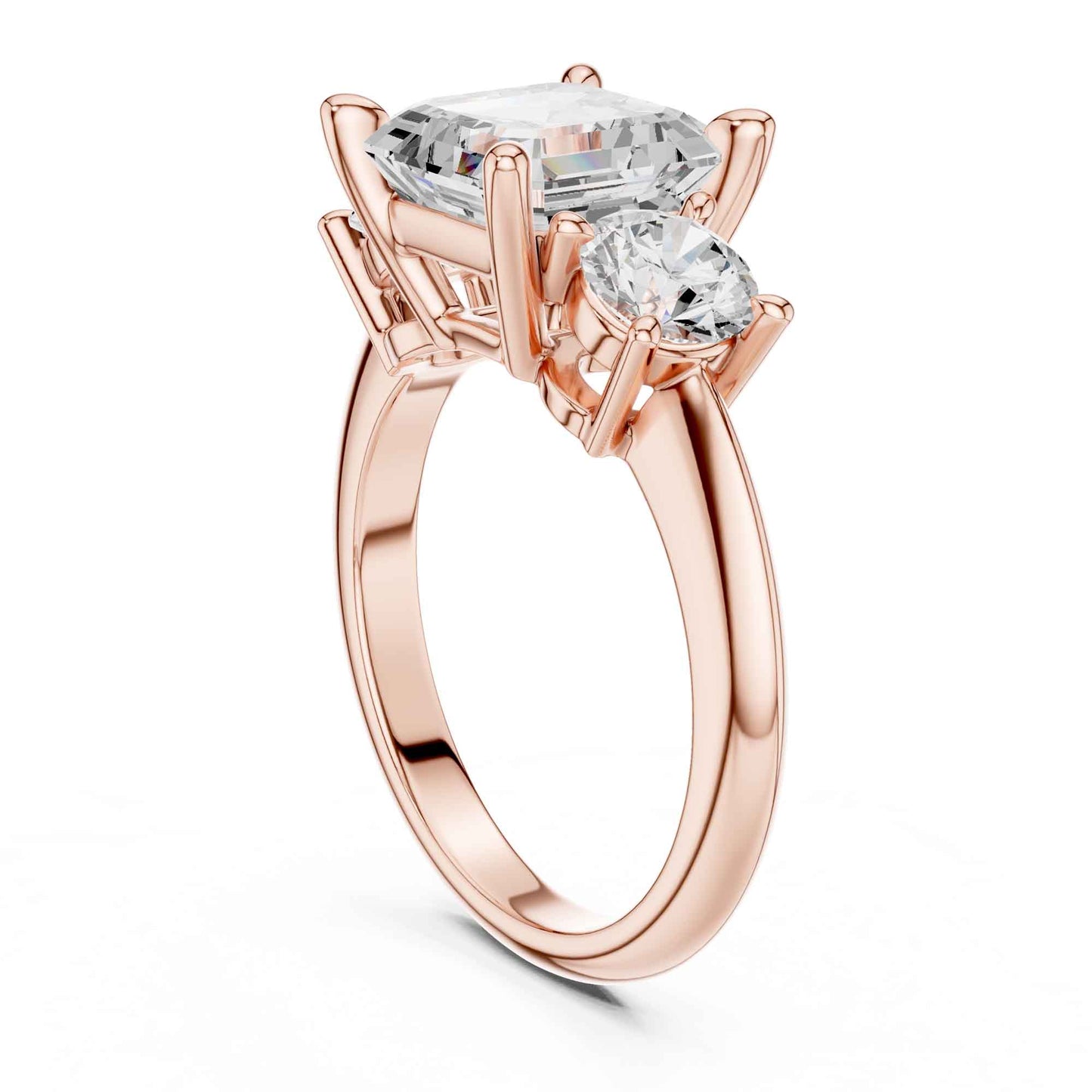 2.5 Carat Asscher-Shaped Diamond Solitaire Ring with Classic Band