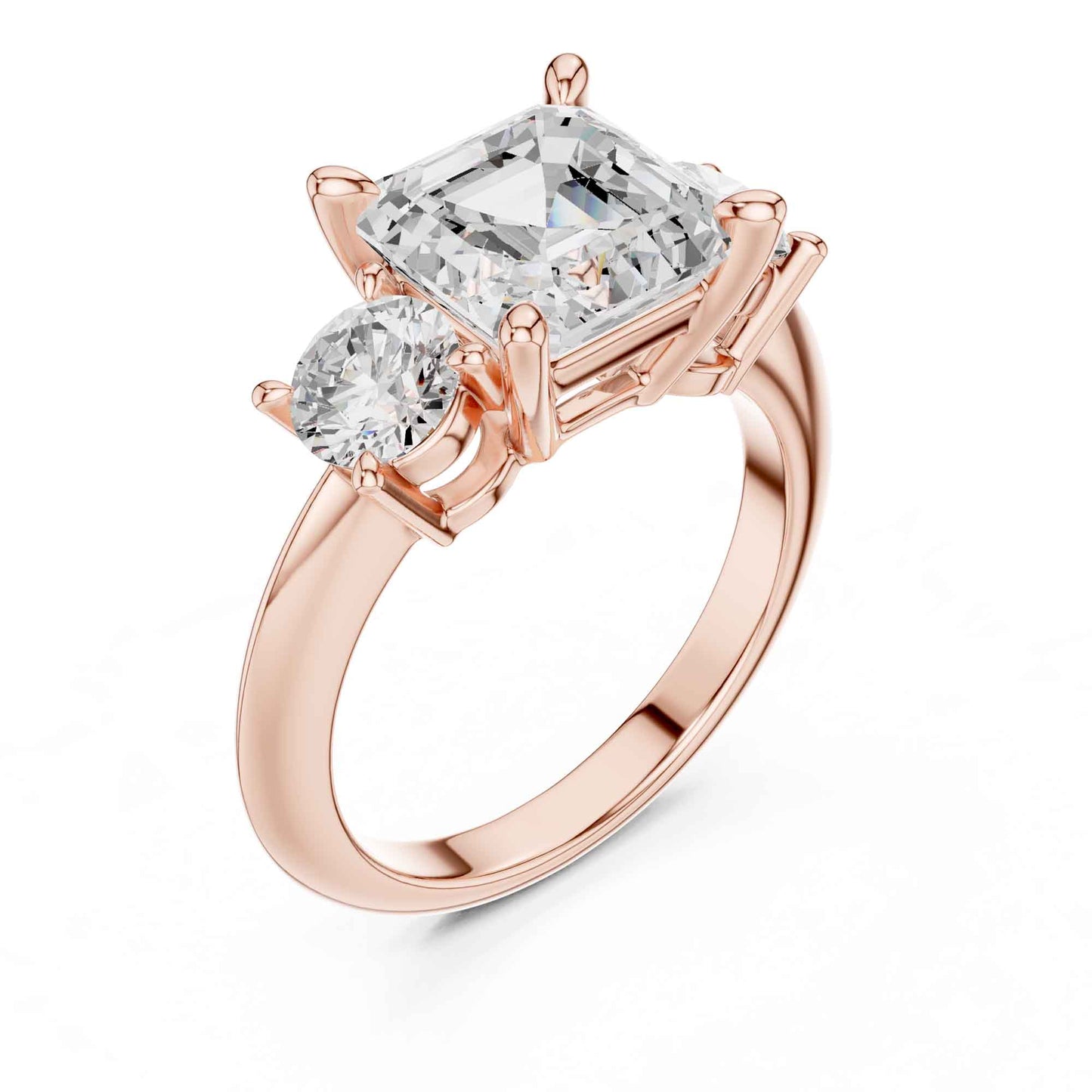 2.5 Carat Asscher-Shaped Diamond Solitaire Ring with Classic Band