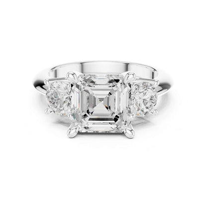 2.5 Carat Asscher-Shaped Diamond Solitaire Ring with Classic Band