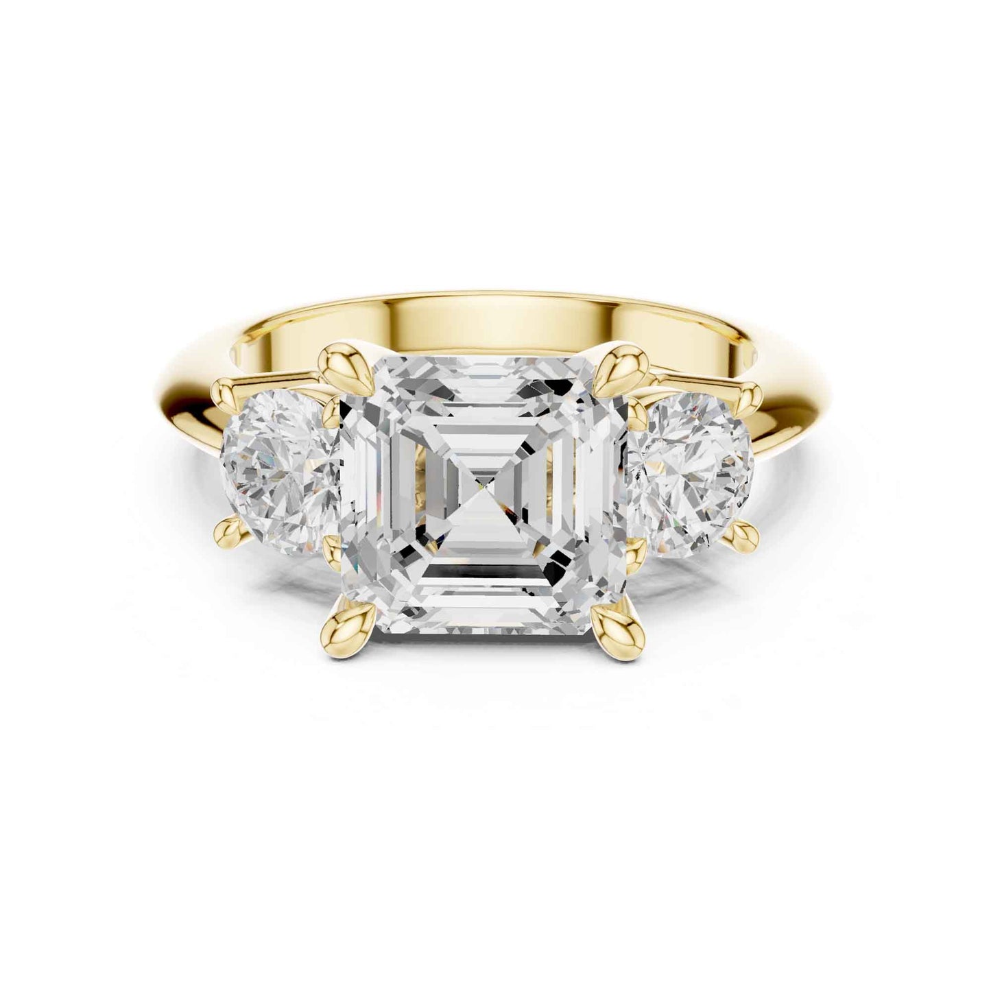 2.5 Carat Asscher-Shaped Diamond Solitaire Ring with Classic Band