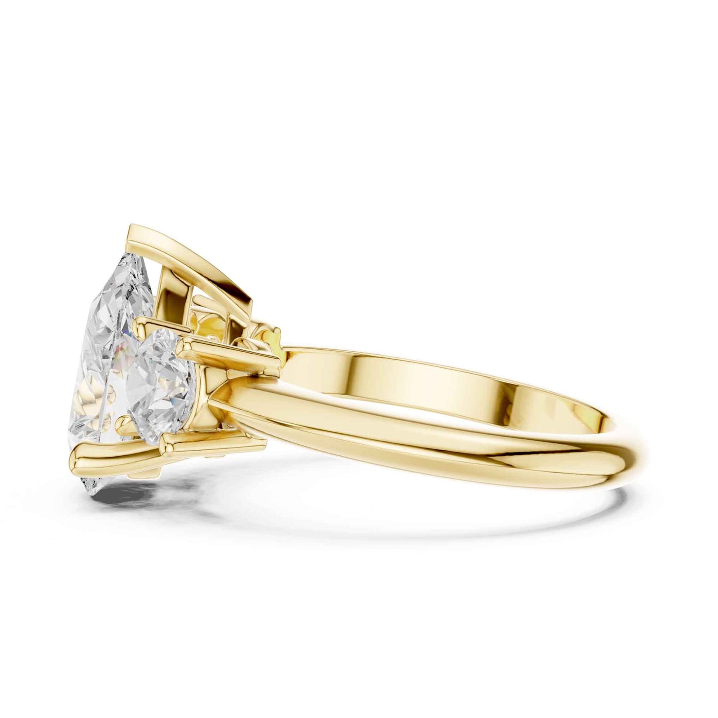 2.5 Carat Pear-Shaped Diamond Three-Stone Engagement Ring