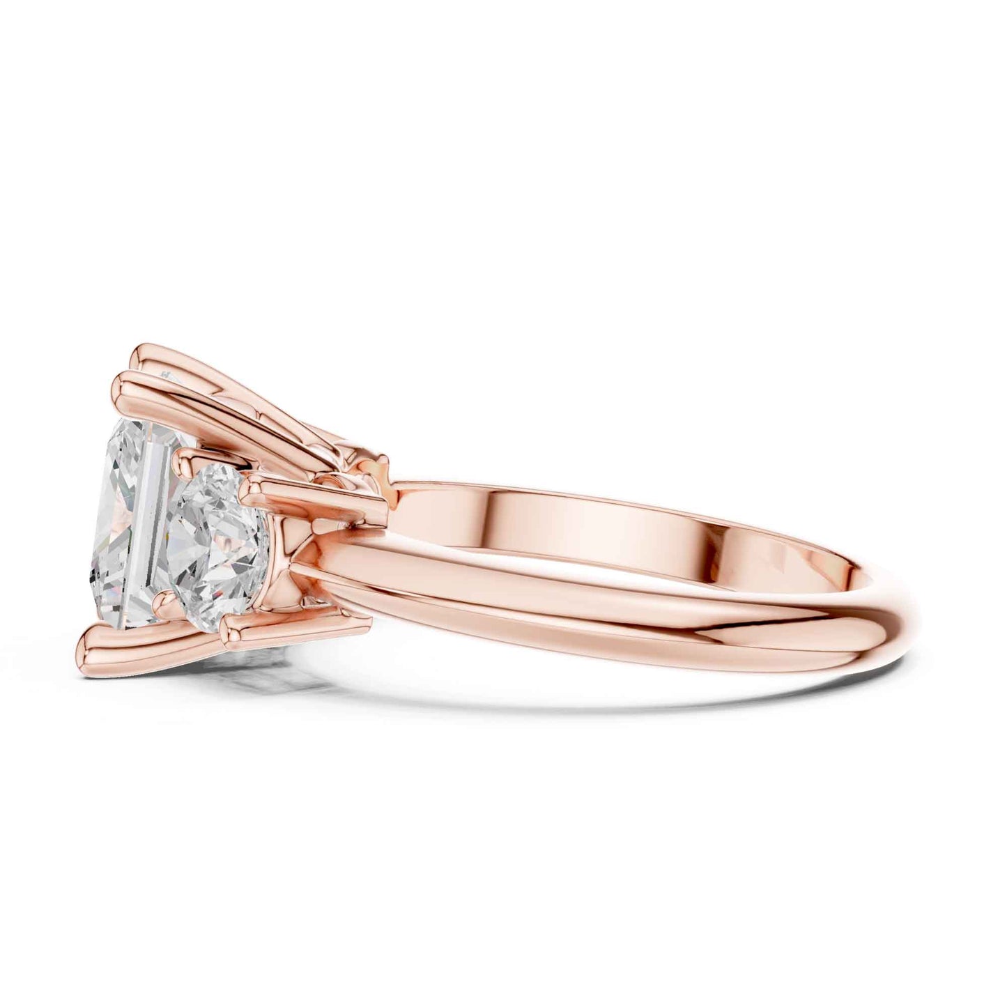 2.5 Carat Princess Cut Diamond Three-Stone Engagement Ring