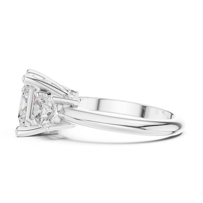 2.5 Carat Princess Cut Diamond Three-Stone Engagement Ring