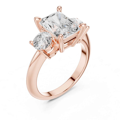2.5 Carat Radiant Cut Diamond Three-Stone Engagement Ring
