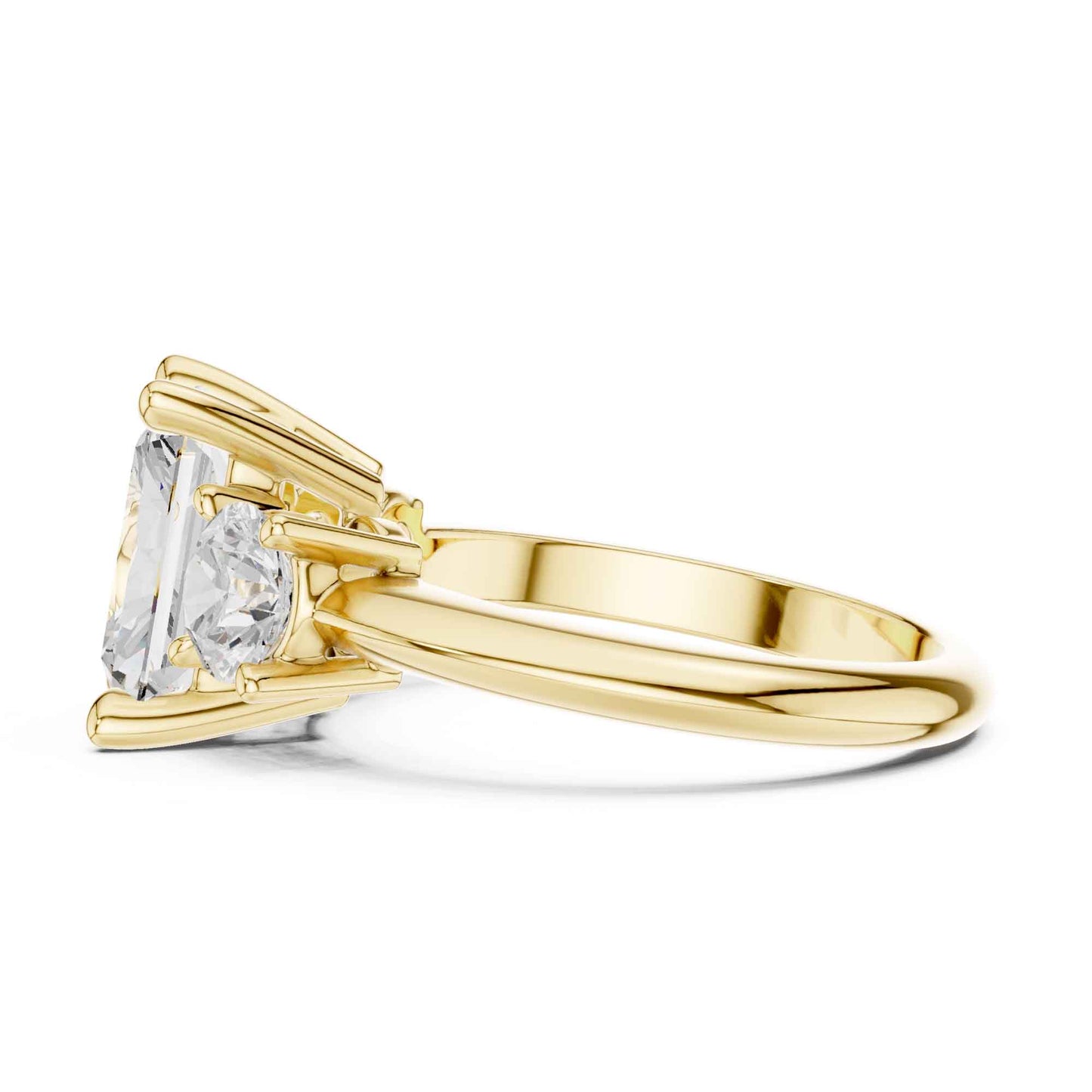2.5 Carat Radiant Cut Diamond Three-Stone Engagement Ring