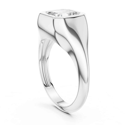2 Carat Asscher Lab Grown Diamond Bezel Set Statement Ring