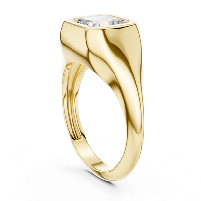 2 Carat Asscher Lab Grown Diamond Bezel Set Statement Ring