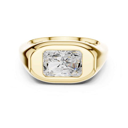 2 Carat Radiant Cut Lab Grown Diamond Bezel Set Statement Ring