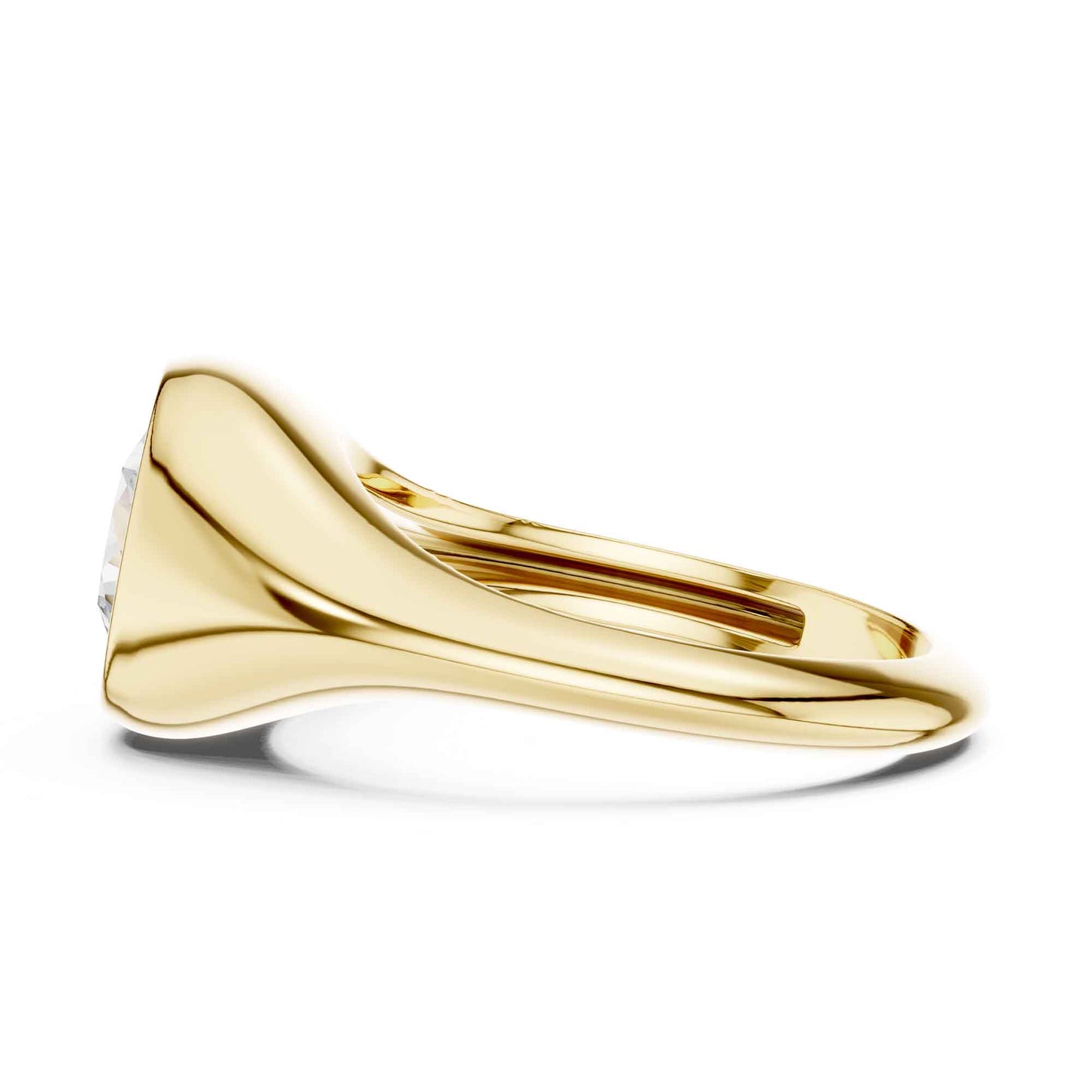 2 Carat Modern Round Cut Lab Grown Diamond Signet Ring