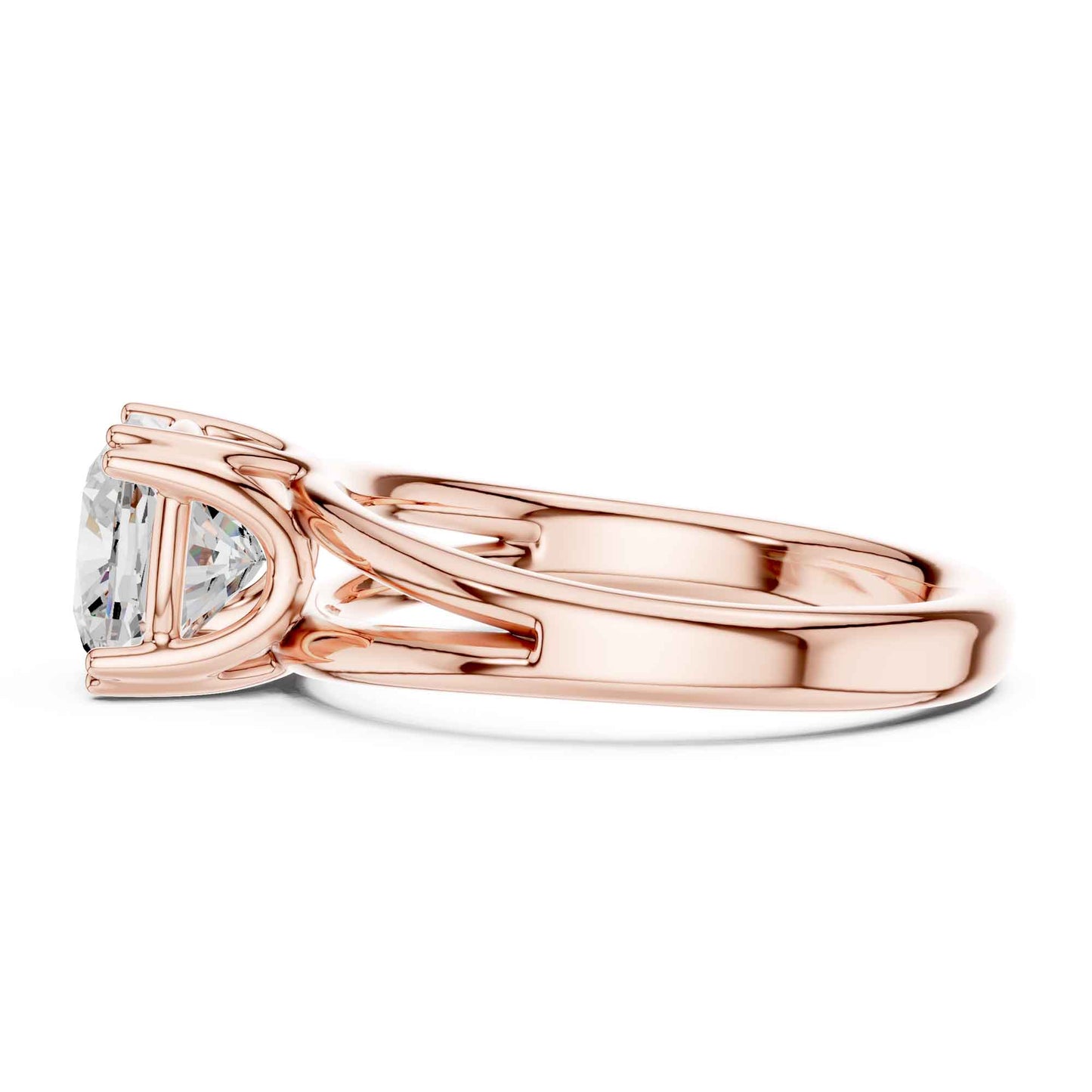 2 Carat Cushion Cut Lab Grown Diamond Split Shank Ring