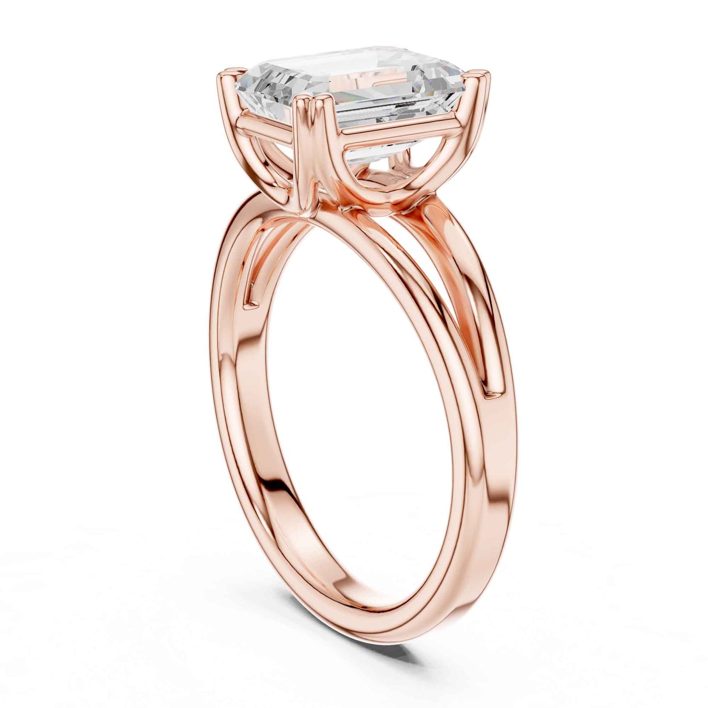 2 Carat emerald-cut diamond engagement ring