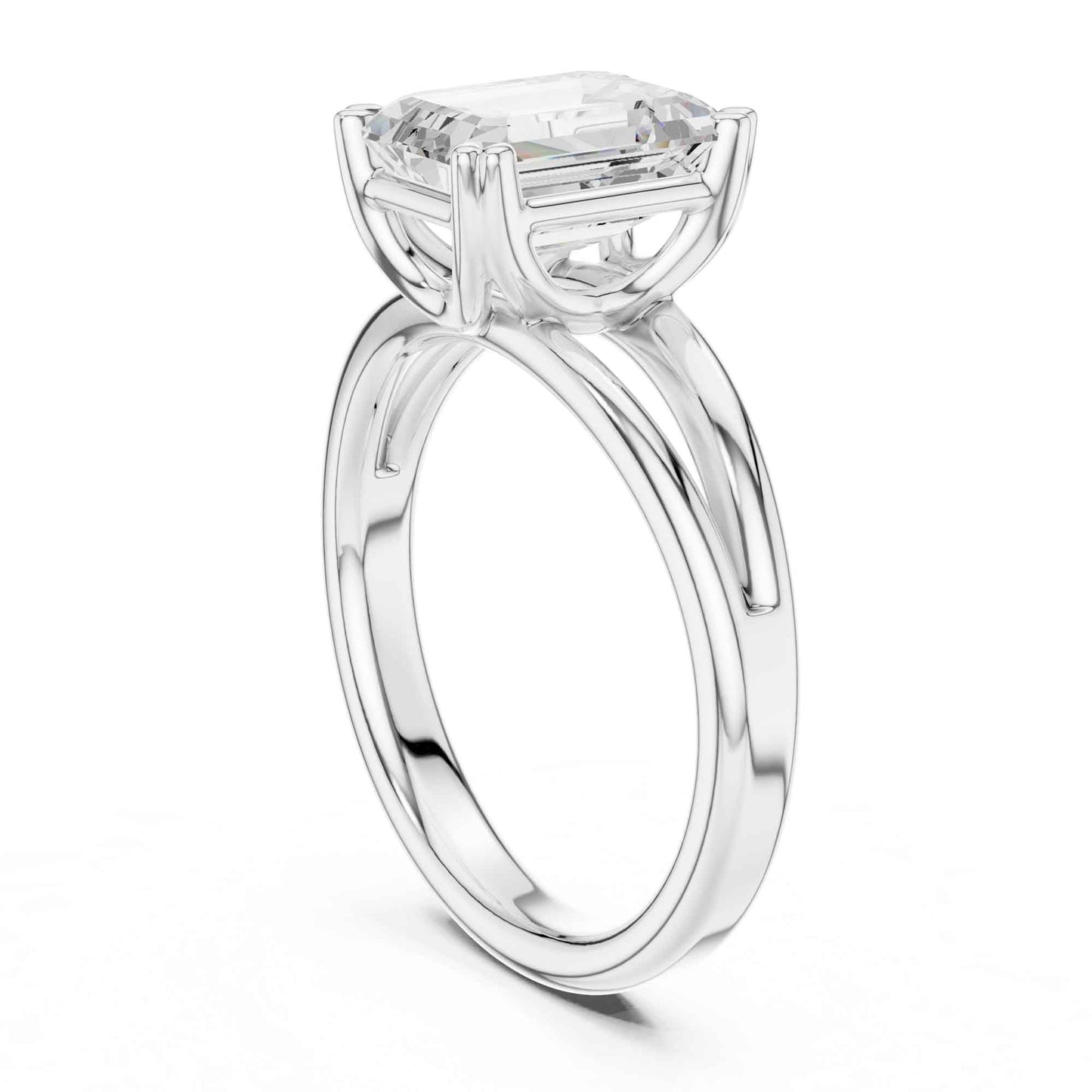 2 Carat emerald-cut diamond engagement ring